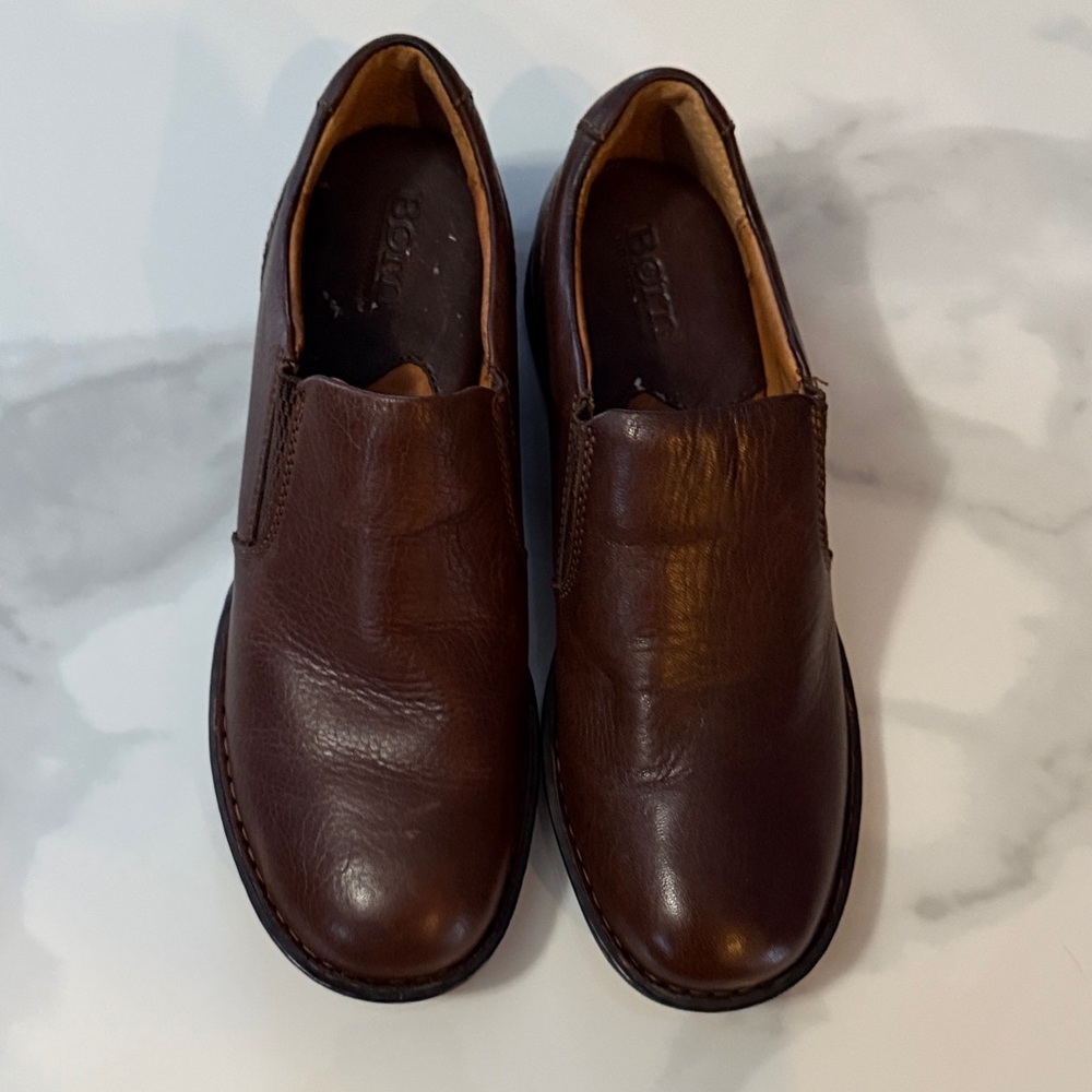 Born Dark Brown Leather Women's Loafers